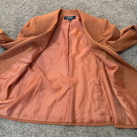 Kasper Blazer Suit Set Women 14 Burnt Sierra Tweed Office Church Business Preppy - Picture 6 of 15